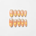 Peach Glow Cat Eye Press On Nails