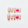 Pink Bunny Bow Press On Nails