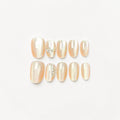 Champagne Pearl Cat Eye Press On Nails