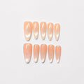 Peach Pearl Shimmer Press On Nails