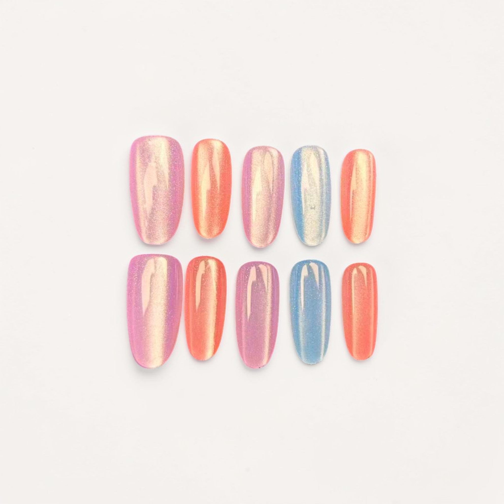 Pastel Chrome Press On Nails