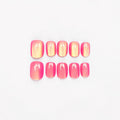 Hot Pink Cat Eye Press On Nails