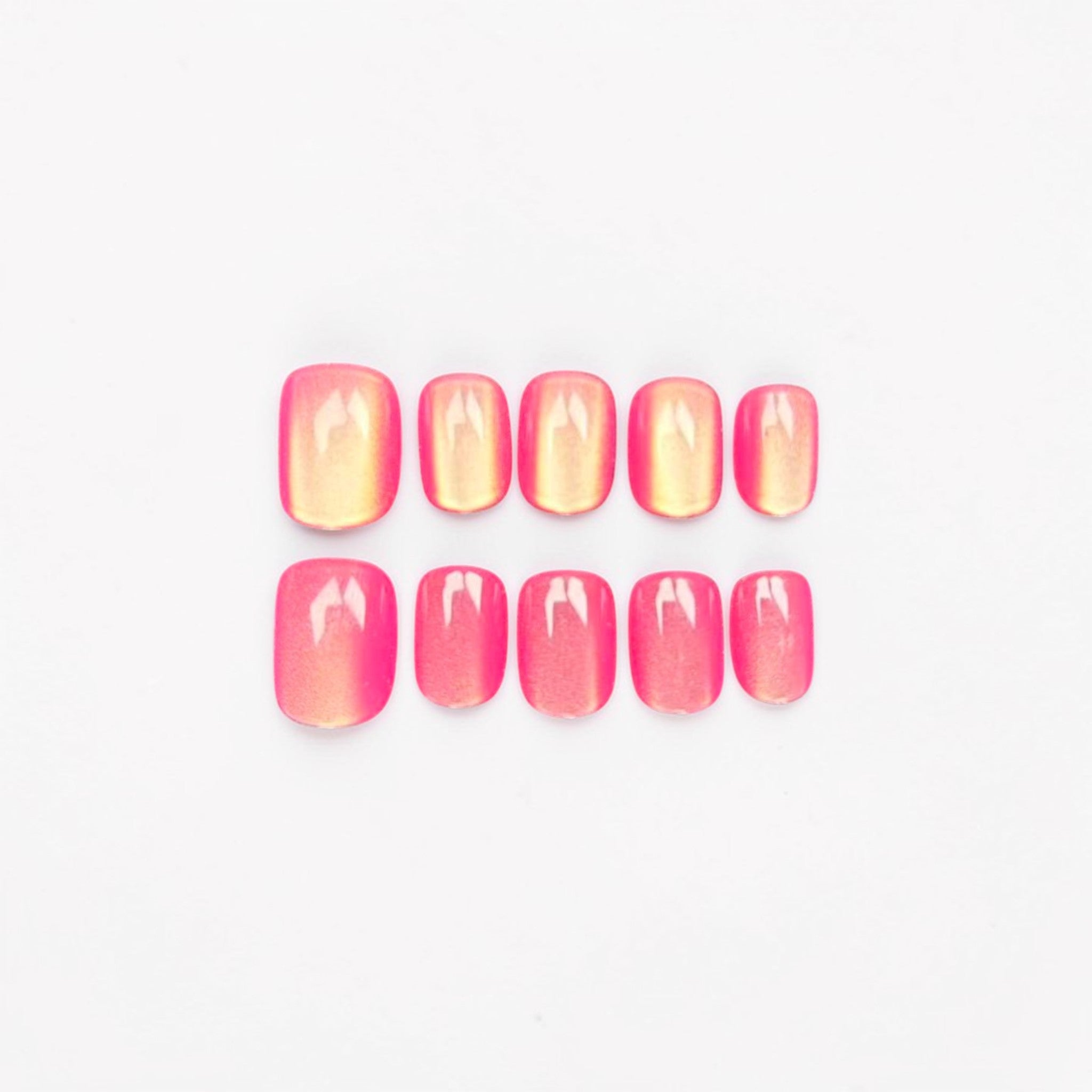 Hot Pink Cat Eye Press On Nails