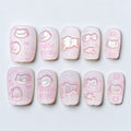 Pink Kitty Inspired Press On Nails