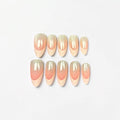 Glossy Peach French Tip Press On Nails