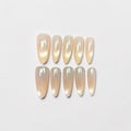 Cream Nude Cat Eye Press On Nails
