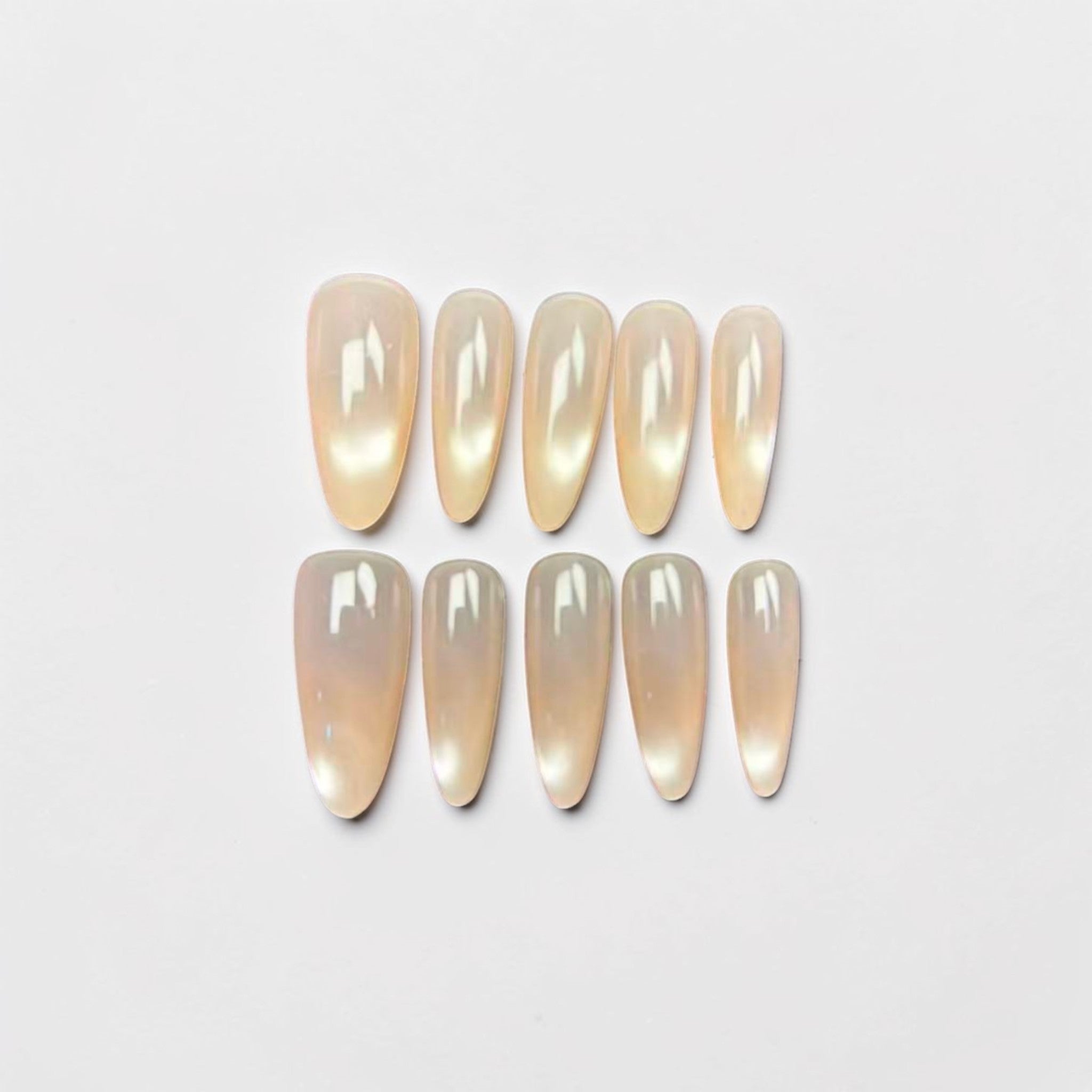 Cream Nude Cat Eye Press On Nails